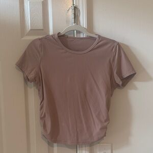 Lululemon Inspired Mauve Ribbed Top - (discoloration pictured)